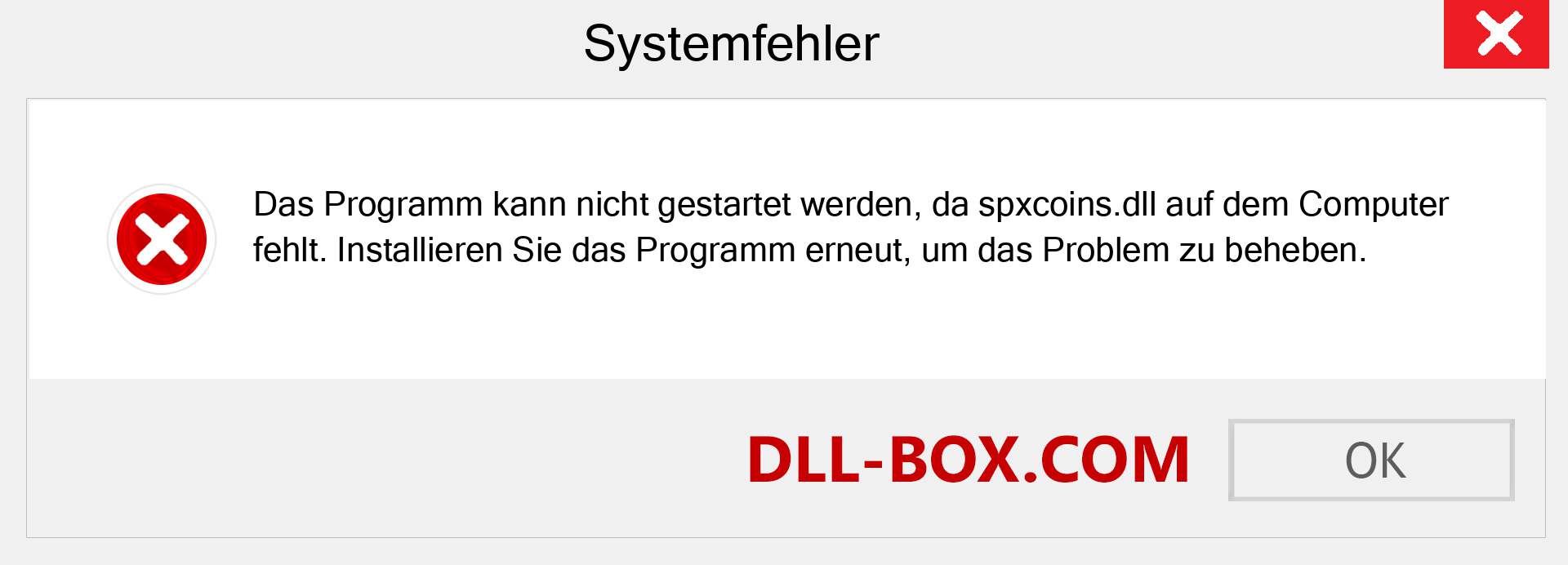 spxcoins.dll-Datei fehlt?. Download für Windows 7, 8, 10 - Fix spxcoins dll Missing Error unter Windows, Fotos, Bildern