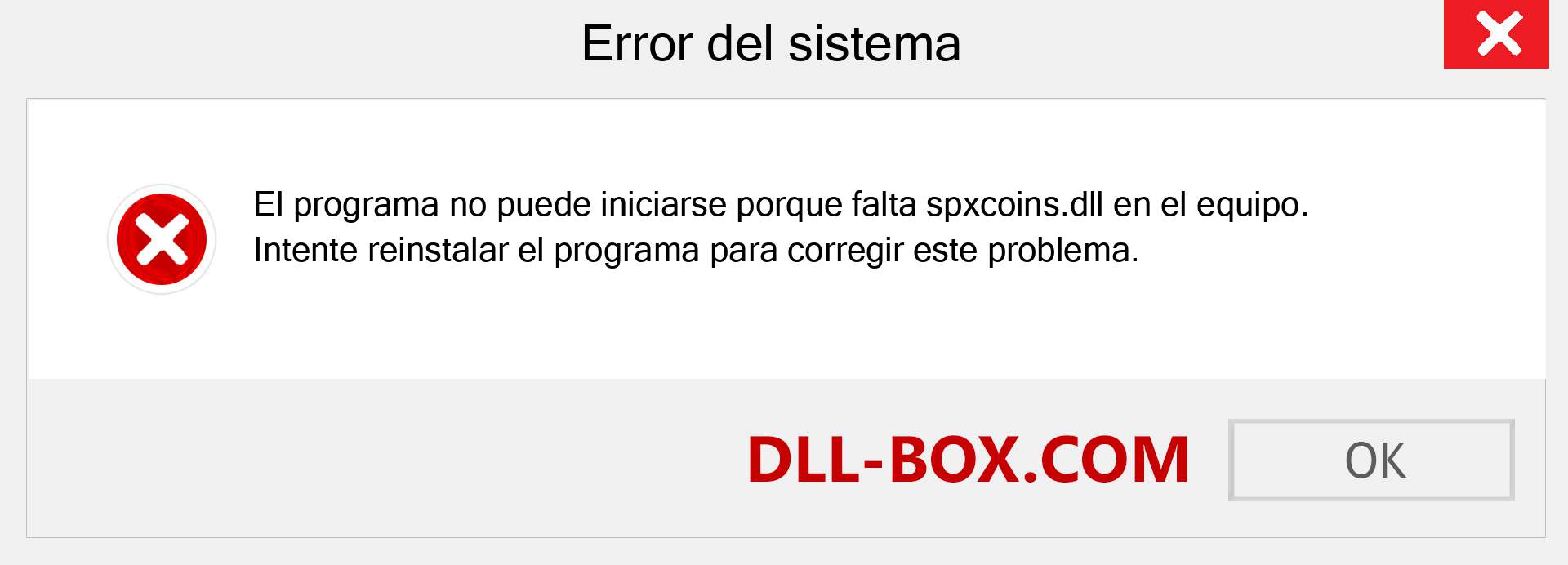 ¿Falta el archivo spxcoins.dll ?. Descargar para Windows 7, 8, 10 - Corregir spxcoins dll Missing Error en Windows, fotos, imágenes