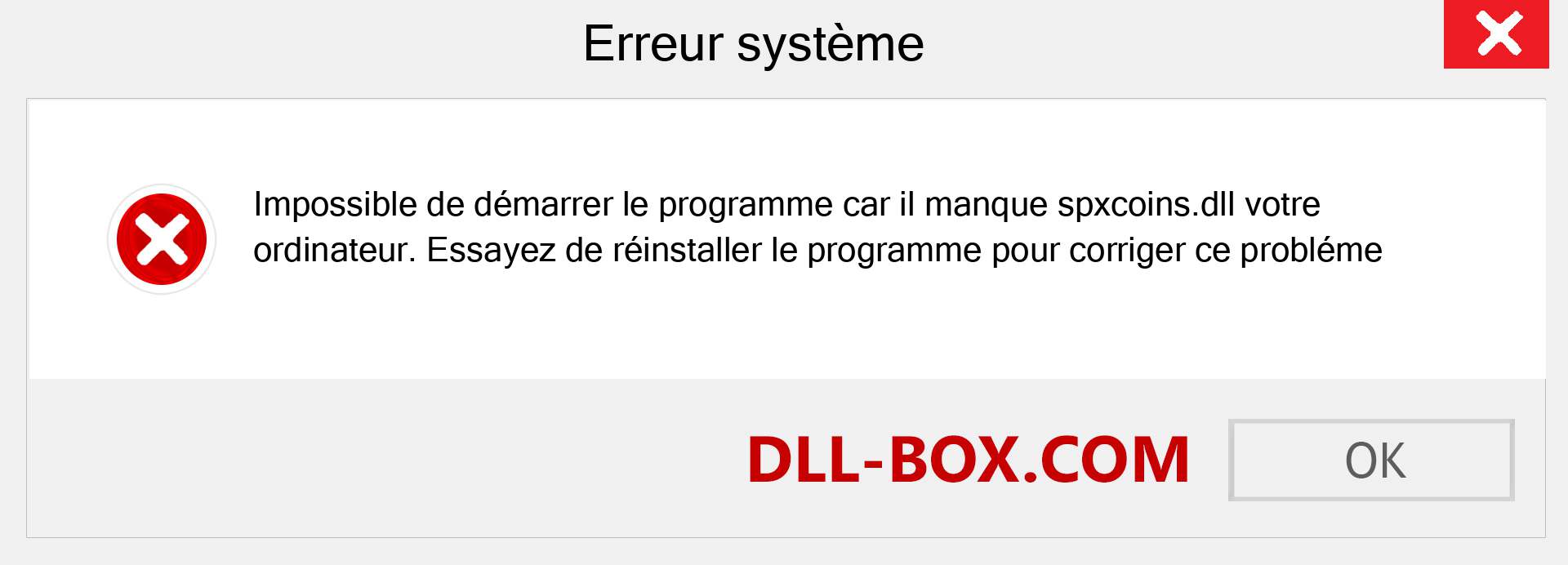 Le fichier spxcoins.dll est manquant ?. Télécharger pour Windows 7, 8, 10 - Correction de l'erreur manquante spxcoins dll sur Windows, photos, images